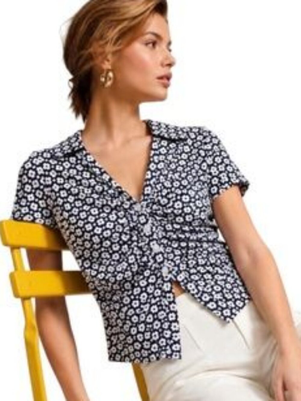 NWT Womens Maeve by Anthropologie Floral Button Down Blouse Sz XL MSRP $98